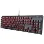 AUKEY Mechanical Keyboard Red Switch Gaming Keyboard with Red Backlit, 104 Keys 100% Anti-ghosting with Metal Top Panel and Water-Resistant Design for PC and Laptop Gamers, Black