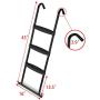 Gardenature Trampoline Ladder-3 Steps Wide-Step Ladder-Black