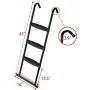 Gardenature Trampoline Ladder-3 Steps Wide-Step Ladder-Black