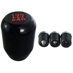 Abfer Black Stick Shift Gear Knob, Car Shifter Head 5 Speed Metal Shifting Knob Aluminum Alloy Shifter Handle Lever for Most Manual Transport Vehicles