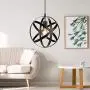 Industrial Metal Pendant Light, 11.8 Farmhouse Hanging Light Fixtures, Adjustable Chandelier Ceiling Lamp, Spherical Pendant Lighting for Kitchen Island Dining Room, LED Bulb Included, Matte Black Industrial Metal Pendant Light, 11.8 Farmhouse Hanging Light Fixtures, Adjustable Chandelier Ceiling Lamp, Spherical Pendant Lighting for Kitchen Island Dining Room, LED Bulb Included, Matte Black