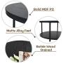 NSdirect Round Coffee Table, 36 inch Rustic Wooden Surface Top & Sturdy Metal Legs Industrial Sofa Table for Living Room Modern Design Home Furniture with Storage Open Shelf (Black)