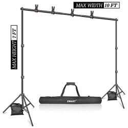 Emart Photo Video Studio 10Ft Adjustable Background Stand Backdrop Support System Kit with Carry Bag