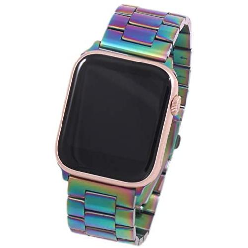 Miniseas Band Compatible with Apple Watch Band 38mm 42mm Stainless Steel Wristband Metal Buckle Clasp Strap Replacement Bracelet for iWatch Series 5/4/3/2/1 40mm 44mm (Colorful, 38MM-40MM)