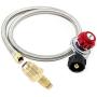 GasOne 2113+50105 4 ft Regulator and Propane Brass Orifice, Steel Braided Hose