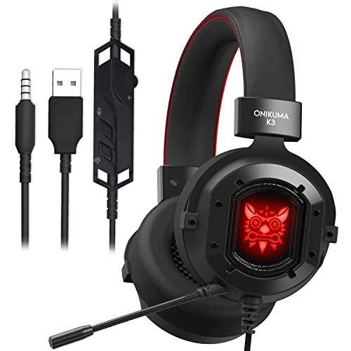 Gaming Headset, GAKOV Gak3 Cool RGB Light, Metal Iron Mesh, HD Clear Hose Microphone Gaming Headphones, 40mm Super Bass Speakers, Soft Memory Earmuffs for Laptop/Mac/Computer/PS4
