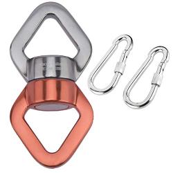 NovelBee 30KN Swing Swivel with 2 Carabiners,360 Degree Free Noiseless Rotation Hanging Accessory (Orange-Gray)