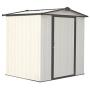 Arrow 6 x 5 EZEE Galvanized Steel Low Gable Shed Cream with Charcoal, Storage Shed with Peak Style Roof