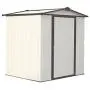 Arrow 6 x 5 EZEE Galvanized Steel Low Gable Shed Cream with Charcoal, Storage Shed with Peak Style Roof Arrow 6 x 5 EZEE Galvanized Steel Low Gable Shed Cream with Charcoal, Storage Shed with Peak Style Roof