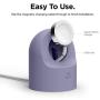 elago W2 Charger Stand Compatible with Apple Watch Series 6/SE/5/4/3/2/1 (44mm, 42mm, 40mm, 38mm), Durable Silicone, Compatible with Nightstand Mode (Lavender Grey)