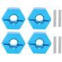 Hubs Nut, 5MM Aluminum Alloy Wheel Hex Mount Hubs Nut RC Car Wheel Hex Mount Hubs with Pins Fit for WLtoys 1/14 144001(Blue1266B)