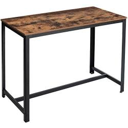 YMYNY Industrial Bar Table, Kitchen Dining Table, Homeoffice Desk with Metal Frame, 47.2 x 23.6 x 35.6 Inches for Living Room, Dining Room, Rustic Brown UTMJ013H