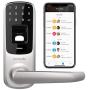 Ultraloq UL3 BT Bluetooth Enabled Fingerprint and Touchscreen Smart Lock (Satin Nickel) | 5-in-1 Keyless Entry | Secure Finger ID | Anti-peep Code | Works with iOS and Android | Match Home Aesthetics