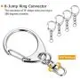 50 Pcs Key Ring with Chain, Maveek Silvery D Snap Hook Split Keychain Parts, Metal Key Ring Hardware with 8mm Open Jump Ring and Connector, Make Your Own Key Ring
