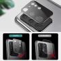 [4 Pack] PECHE Camera Lens Protector for Samsung Galaxy S20 Ultra 5G (6.9) 9H Tempered Glass Metal Frame Black Anti-Scratch/Dust Case Friendly Strong Adsorption Anti-flash S20 Ultra Lens Protector
