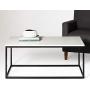 Walker Edison Modern Marble and Metal Frame Open Rectangle Coffee Accent Living Room Ottoman End Table, 42 Inch