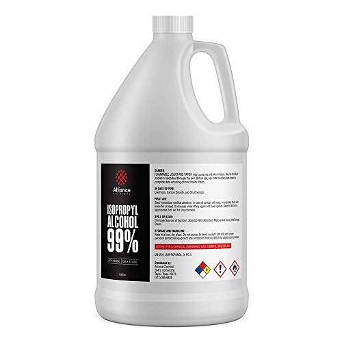 Alliance Chemical - Isopropyl Alcohol 99%(IPA) - One Gallon - (4) 32 Fl Oz Bottles w/Reusable Leak and Evaporation Proof Seal - Concentrated Rubbing Alcohol - Made in USA
