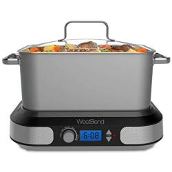 West Bend 87966 Versatility Slow Cooker, 6-Quart, Silver