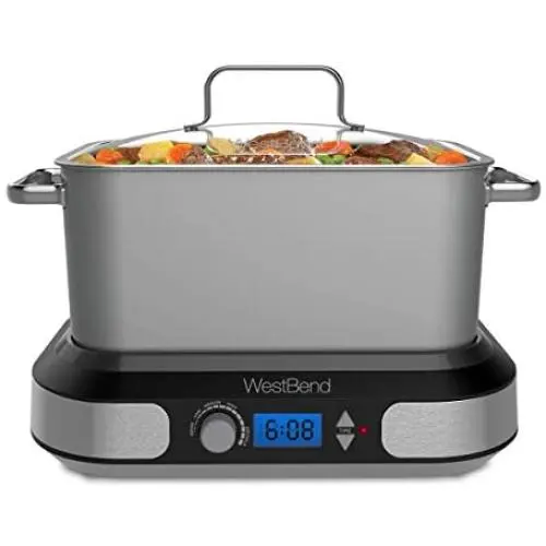West Bend 87966 Versatility Slow Cooker, 6-Quart, Silver West Bend 87966 Versatility Slow Cooker, 6-Quart, Silver