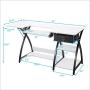 Sewing Craft Table, Sewing Machine Desk with Adjustable Folding Shelves and Storage Drawer, X Frame Sturdy Multipurpose Sewing Desk, White MDF, 57.1×23.6×29.9 inches