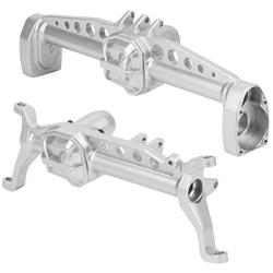 Dilwe RC Front Rear Axle, Metal Front Axle Axle Shell Upgrade Parts Accessory Compatible with SCX10 III 1/10 RC Car Model(Silver)