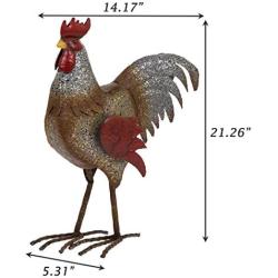 Jetlinkcrafts JK78631 Metal Rooster Hen Statues Chicken Garden Figurines Sculpture for Outdoor Patio Yard Decoration