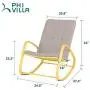 PHI VILLA Outdoor Patio Metal Rocking Chair, Padded Modern Rocker Chairs with Cushion, Support 301lbs for Porch, Deck, Balcony or Indoor Use (1PCS, Yellow) PHI VILLA Outdoor Patio Metal Rocking Chair, Padded Modern Rocker Chairs with Cushion, Support 301lbs for Porch, Deck, Balcony or Indoor Use (1PCS, Yellow)