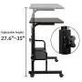 GAJOO Mobile Side Table, Mobile Laptop Desk Cart Tray Table Adjustable Sofa Side Bed Table Portable Desk with Wheels Student Laptop Desk (Black) GAJOO Mobile Side Table, Mobile Laptop Desk Cart Tray Table Adjustable Sofa Side Bed Table Portable Desk with Wheels Student Laptop Desk (Black)