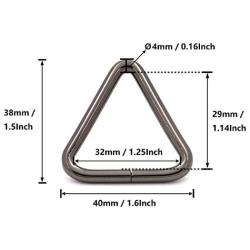 BIKICOCO 1-1/4 Metal Triangle Ring Buckle Connectors Non Welded Round Edge Webbing Bag Clasp Handbag Strap Making Hardware, Gunmetal - Pack of 20