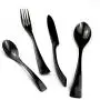JANKNG 20-Piece 18/10 Stainless Steel Flatware Set Mirror Polishing Black, Serive for 4 JANKNG 20-Piece 18/10 Stainless Steel Flatware Set Mirror Polishing Black, Serive for 4