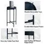 HAWOO Small Round Side Tables, Metal End Table with Removeable Wood Tray, (23.5'' Hx13.25 L), Adjust Accent Snack Table Coffee Table Nightstand for Living Room Bedroom, Navy HAWOO Small Round Side Tables, Metal End Table with Removeable Wood Tray, (23.5'' Hx13.25 L), Adjust Accent Snack Table Coffee Table Nightstand for Living Room Bedroom, Navy