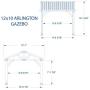 Backyard Discovery 2001510 Arlington 12 x 10 Gazebo, 12 Ft x 10 Ft, Walnut
