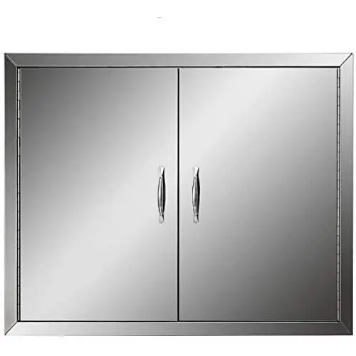 Mophorn BBQ Double Access Door 31W x 24H Inch, BBQ Door Stainless Steel Wall Construction Vertical, Outdoor Kitchen Door for BBQ Island, Grilling Station, Outside Cabinet Mophorn BBQ Double Access Door 31W x 24H Inch, BBQ Door Stainless Steel Wall Construction Vertical, Outdoor Kitchen Door for BBQ Island, Grilling Station, Outside Cabinet