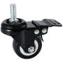 DICASAL 4 Pack 1.5 Inch Swivel Stem Casters, Non-Marking Polyurethane Wheels 330 Lbs with Diameter 3/8''- 16 x 1'' Stem Thread and Nuts for Carts Trolley Furniture