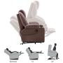 Mcombo Electric Power Lift Recliner Chair Sofa with Massage and Heat for Elderly, 3 Positions, 2 Side Pockets and Cup Holders, USB Ports, Faux Leather 7040 (Medium, Light Brown)