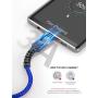 USB Type C Cable 3A Fast Charging [2-Pack 3.3ft], JSAUX USB-A to USB-C Charge Braided Cord Compatible with Samsung Galaxy S10 S9 S8 S20 Plus A51 A11,Note 10 9 8, PS5 Controller, USB C Charger(Blue)