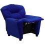 Flash Furniture Contemporary Blue Microfiber Kids Recliner with Cup Holder