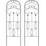 Amagabeli Garden Trellis 60'' x 18'' Rustproof Black Iron Potted Vines Vegetables Flowers Patio Metal Wire Lattice Grid Panels for Ivy Roses Cucumbers Clematis Supports 2 Pack