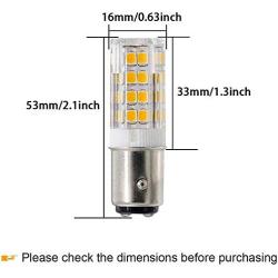 for Kenmore, Singer 15-66, 99, 201, 221, 222, 401 Sewing Machine Double Contact Bayonet 15T7DC Base BA15D Light AC110-130Volt 35W Halogen Equivalent 1076 1142 1176 Pack of 2 (Warm White 3000K)