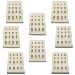 bbq777 8-Pack Ceramic Brick Flame Tamer, Grill Ceramic Briquettes Replacement Parts for Barbeques Galore Grand Turbo, Members Mark, Grand Turbo Grand Hall, Ceramic Radiant Heat Plate