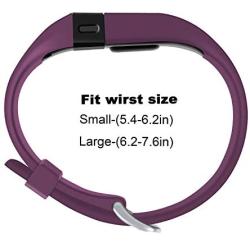 Sophili Bands Compatible for Charge Hr, Silicone Replacement Small Large with Metal Buckle Fitness Wristband Strap for Fitbit Charge HR / HR1(Purple/L)