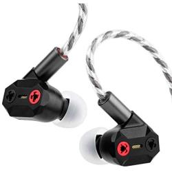 Linsoul Shuoer Tape Pro Composite Electrostatic Dynamic Driver HiFi in-Ear Earphone with Adjustable Bass, Detachable 2Pin Cable for Audiophile Musicians (Black)