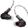 Linsoul Shuoer Tape Pro Composite Electrostatic Dynamic Driver HiFi in-Ear Earphone with Adjustable Bass, Detachable 2Pin Cable for Audiophile Musicians (Black)