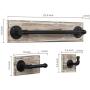 MyGift 3-Piece Torched Wood & Black Metal Pipe Wall Mounted Towel Bar, Toilet Paper Holder, and Robe Hook Bathroom Accessory Set