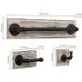 MyGift 3-Piece Torched Wood & Black Metal Pipe Wall Mounted Towel Bar, Toilet Paper Holder, and Robe Hook Bathroom Accessory Set