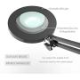 YOUKOYI LED Magnifying Lamp Metal Swing Arm Magnifier Lamp - Stepless Dimming, 3 Color Modes, 5X Magnification, 4.1'' Diameter Glass Lens, Adjustable Industrial Clamp for Reading/Office/Work (Black)