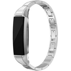 SWEES Bands Compatible for Alta HR Alta Women Small Adjustable Metal Stainless Replacement Elegant Jewelry Design Dressy Bracelet Diamond, Rose Gold, Silver, Black