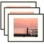 Set of Three - 11x14 Black Aluminum Frame - Ivory Mat for 8x10 Photo - Wall Mounting - Swivel Tabs, Spring Clips, Sawtooth Hangers - Aluminum Metal - Landscape/Portrait - Real Glass (Black - Set of 3) Set of Three - 11x14 Black Aluminum Frame - Ivory Mat for 8x10 Photo - Wall Mounting - Swivel Tabs, Spring Clips, Sawtooth Hangers - Aluminum Metal - Landscape/Portrait - Real Glass (Black - Set of 3)