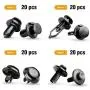 GOOACC GRC-30 120PCS Car Retainer 6.3mm 8mm 9mm 10mm Expansion Screws Replacement Kit Bumper Push Rivet Clips, 1PC Fastener Remover