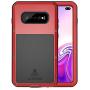HuiFlying Galaxy S10 Plus Case,Newest Aluminum Alloy Metal Gorilla Glass Rugged Heavy Duty Bumper Hybrid Silicone Military Outdoor Shockproof Protective Cover for Samsung Galaxy S10 Plus,Red